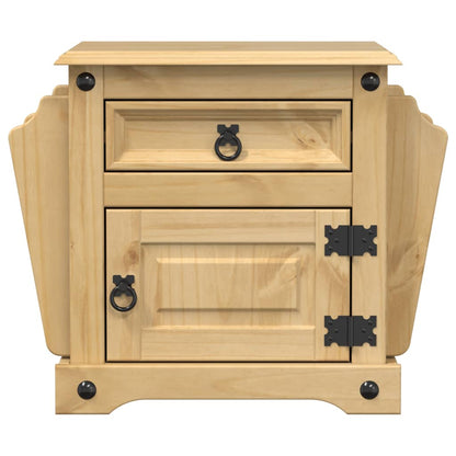 Comodino Corona 45x35x47,5 cm in Legno Massello di Pino