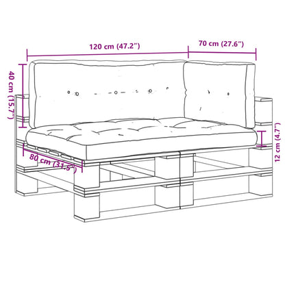 Cuscini per Pallet 3 pz Motivo a Foglie Tessuto