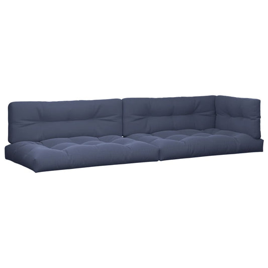 Cuscini per Pallet 5 pz Blu Marino in Tessuto