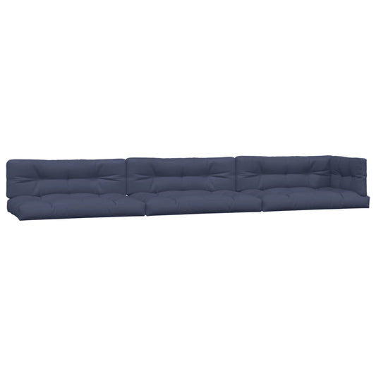 Cuscini per Pallet 7 pz Blu Marino in Tessuto