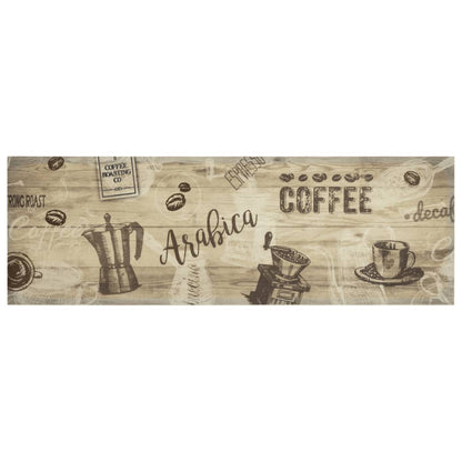 Tappeto da Cucina Lavabile Marrone Caffè 60x180 cm in Velluto