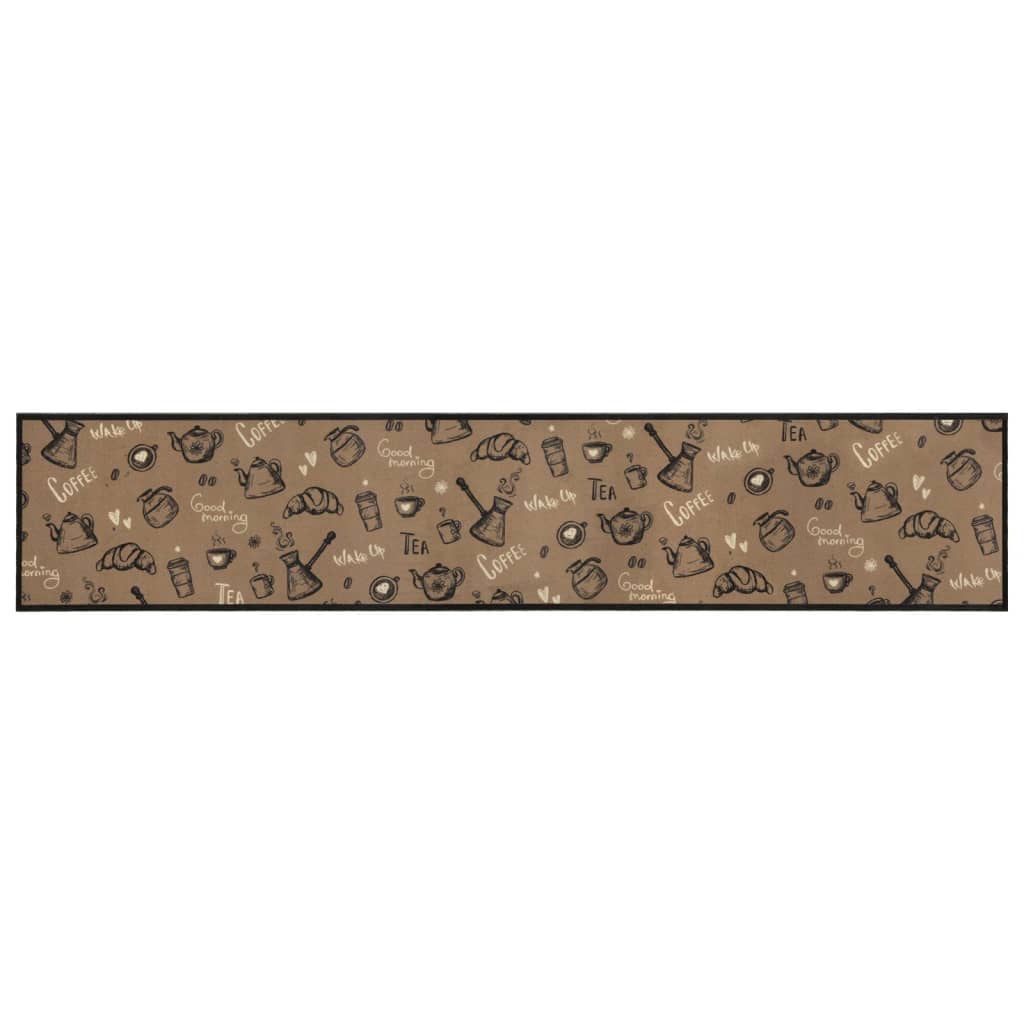 Tappeto da Cucina Lavabile Marrone Mattutino 60x300 cm Velluto