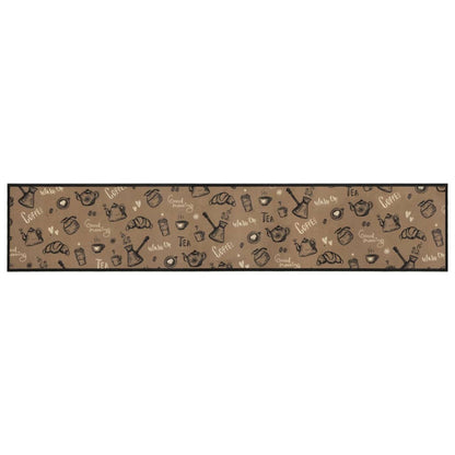 Tappeto da Cucina Lavabile Marrone Mattutino 60x300 cm Velluto