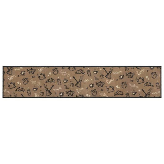 Tappeto da Cucina Lavabile Marrone Mattutino 60x300 cm Velluto