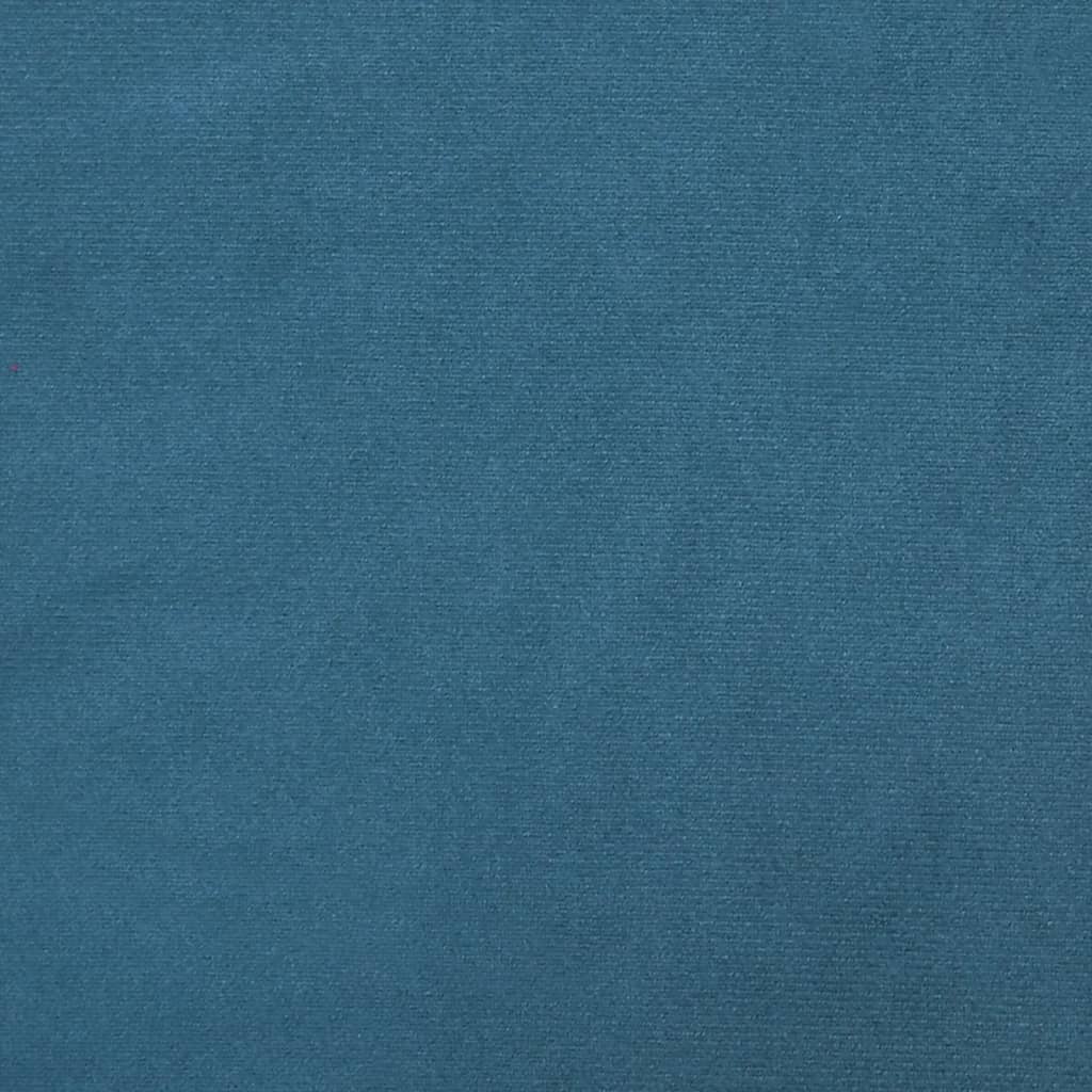 Divano Letto 2 Posti con Poggiapiedi Blu in Velluto