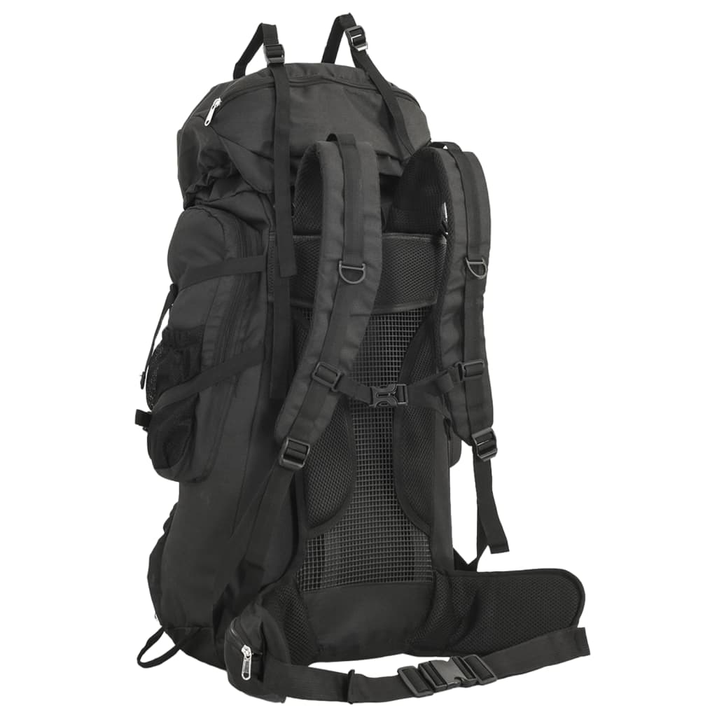 Zaino da Trekking Nero 60 L in Tessuto Oxford