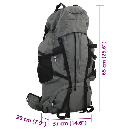 Zaino da Trekking Grigio 60 L in Tessuto Oxford