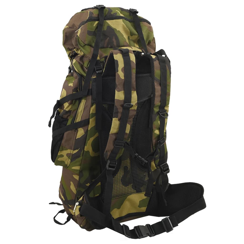 Zaino da Trekking Verde Mimetico 60 L in Tessuto Oxford