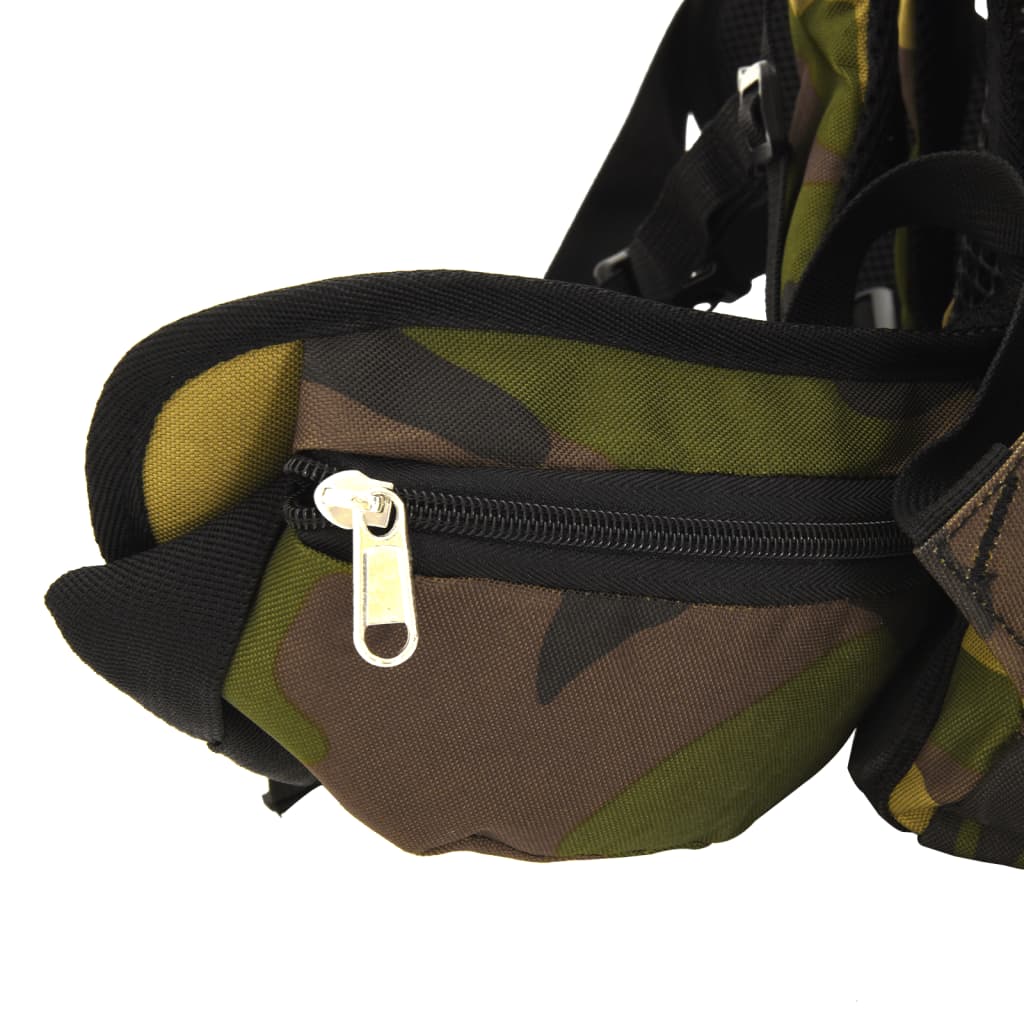 Zaino da Trekking Verde Mimetico 60 L in Tessuto Oxford