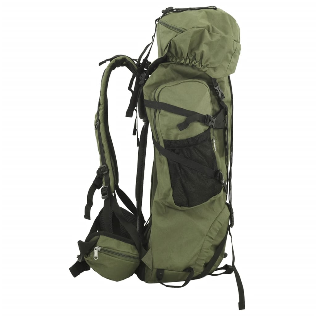 Zaino da Trekking Verde Militare 60 L in Tessuto Oxford
