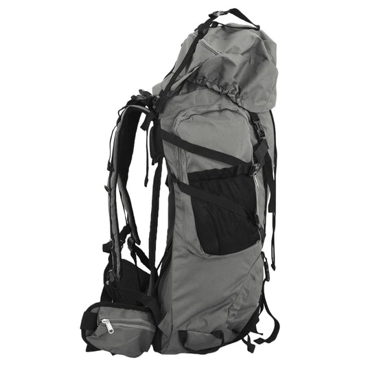 Zaino da Trekking Grigio 80 L in Tessuto Oxford