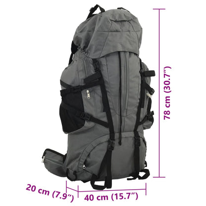 Zaino da Trekking Grigio 80 L in Tessuto Oxford