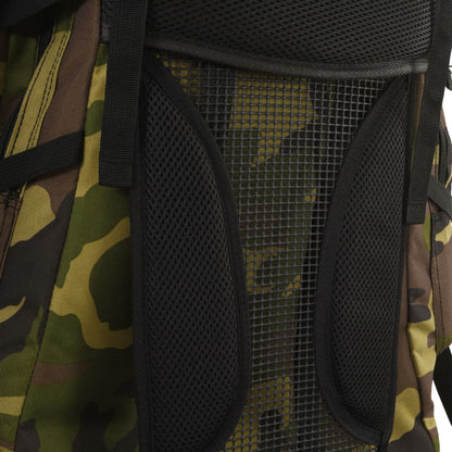 Zaino da Trekking Verde Mimetico 80 L in Tessuto Oxford