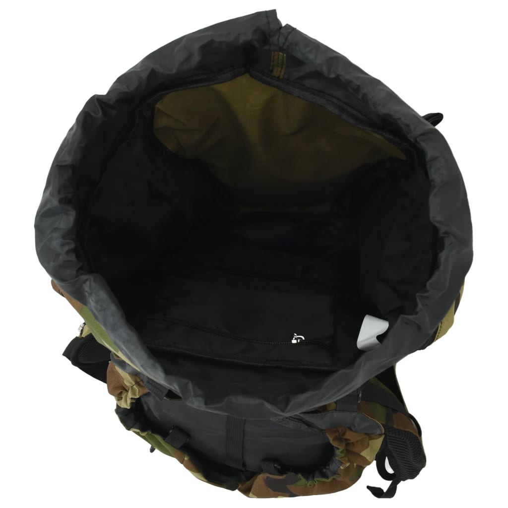 Zaino da Trekking Verde Mimetico 80 L in Tessuto Oxford