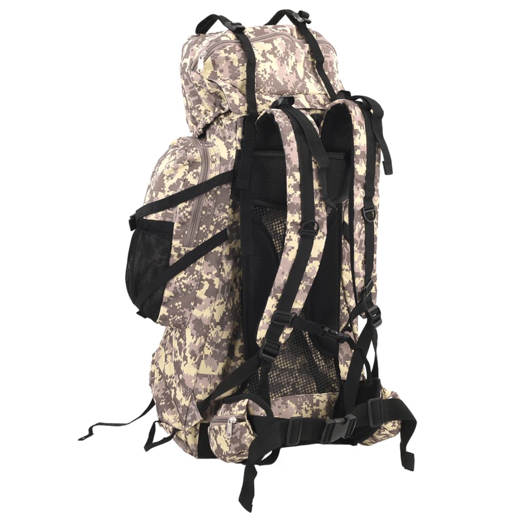 Zaino da Trekking Cammello Mimetico 80 L in Tessuto Oxford