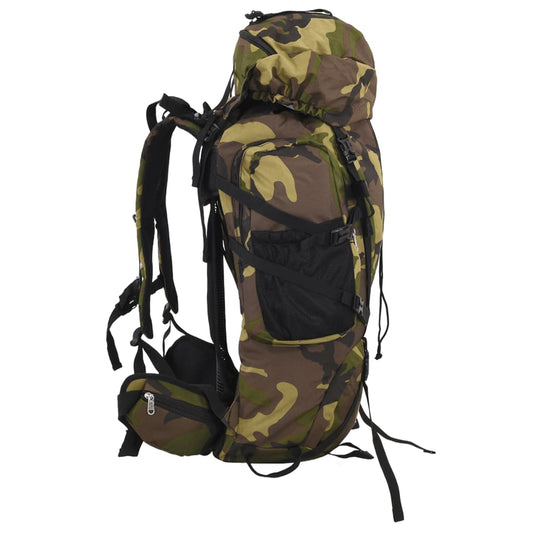 Zaino da Trekking Verde Mimetico 100 L in Tessuto Oxford