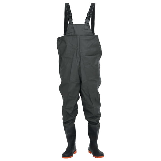 Wader da Pesca con Pettorina e Stivali Verde Scuro Taglia 38