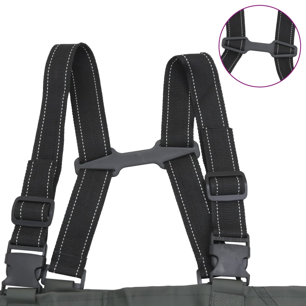 Wader con Stivali e Cintura Verde Scuro Taglia 41