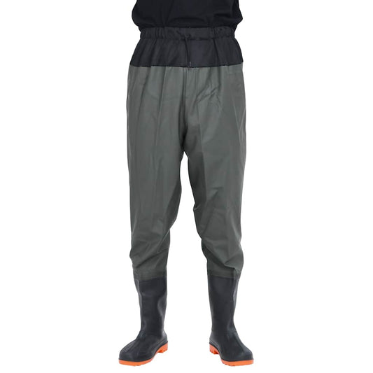 Wader da Pesca alla Vita con Stivali Verde Scuro Taglia 45