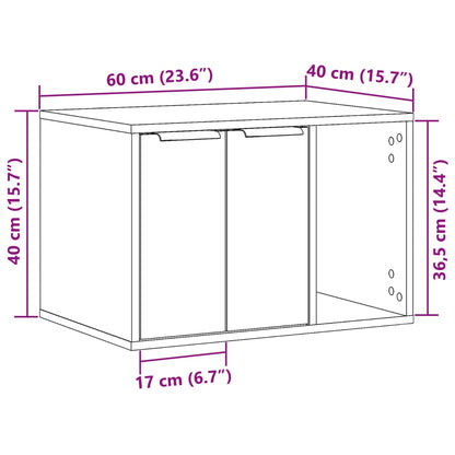 Recinto Lettiera Gatti Rovere Marrone 60x40x40 cm in Truciolato