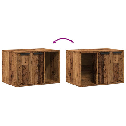 Recinto Lettiera Gatti Legno Vecchio 60x40x40 cm in Truciolato