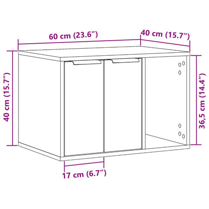 Recinto Lettiera Gatti Legno Vecchio 60x40x40 cm in Truciolato