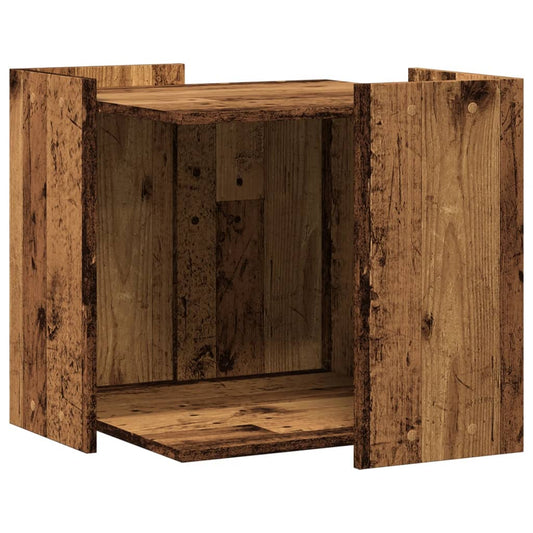 Recinto Lettiera Gatti Legno Vecchio 53x53x51 cm in Truciolato