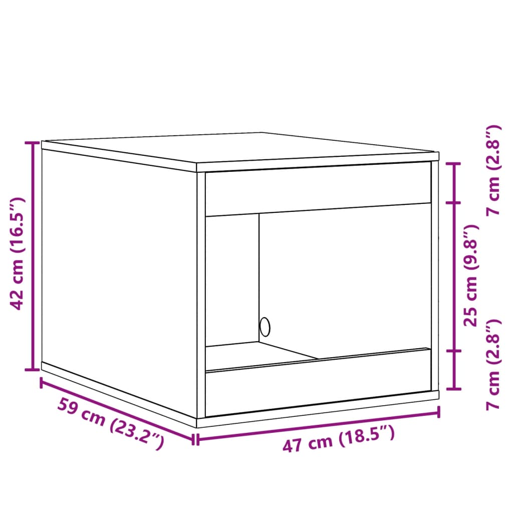 Recinto Lettiera Gatti Rovere Marrone 47x59x42 cm in Truciolato