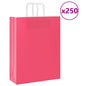 Sacchetti di Carta 250 pz con Manici Rosa 32x12x42 cm