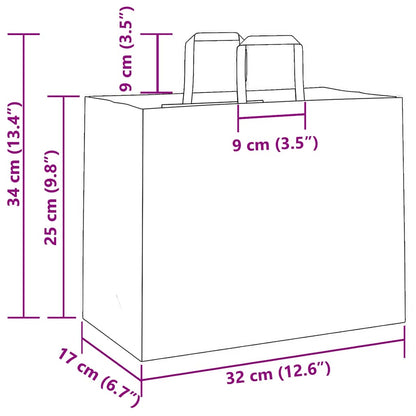 Sacchetti di Carta 250 pz con Manici Rosa 32x17x25 cm
