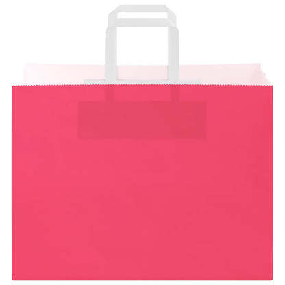 Sacchetti di Carta 250 pz con Manici Rosa 32x17x25 cm
