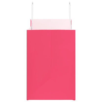Sacchetti di Carta 250 pz con Manici Rosa 32x17x25 cm