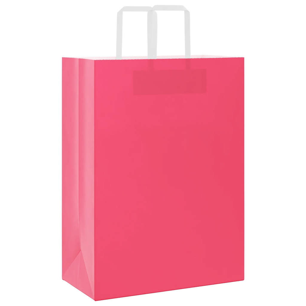 Sacchetti di Carta 250 pz con Manici Rosa 32x17x44 cm