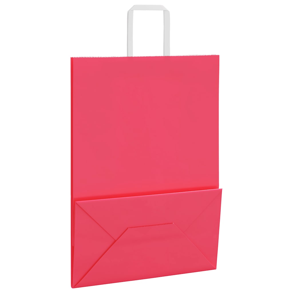 Sacchetti di Carta 250 pz con Manici Rosa 32x17x44 cm
