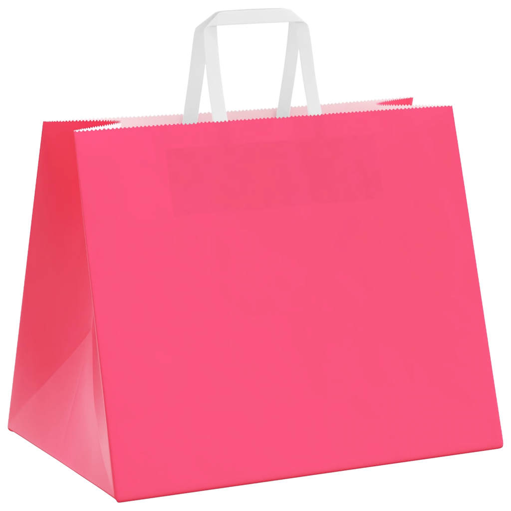 Sacchetti di Carta 250 pz con Manici Rosa 32x22x24 cm