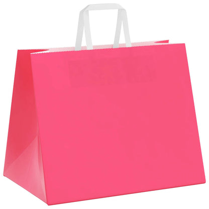 Sacchetti di Carta 250 pz con Manici Rosa 32x22x24 cm