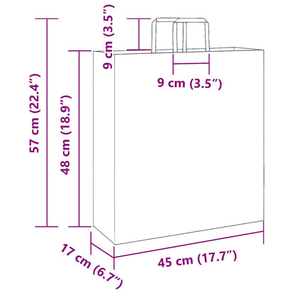 Sacchetti di Carta 250 pz con Manici Rosa 45x17x48 cm