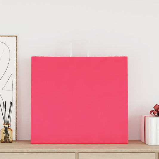 Sacchetti di Carta 250 pz con Manici Rosa 54x15x49 cm