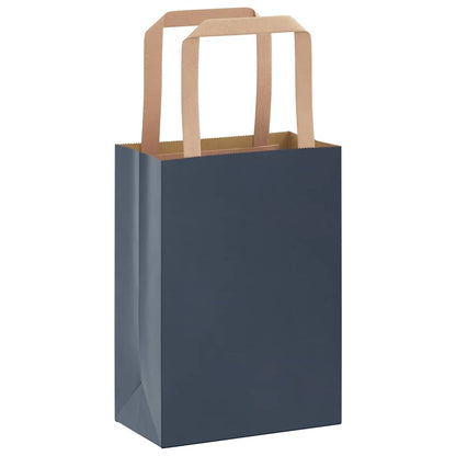 Sacchetti di Carta 50 pz con Manici Blu 15x8x21 cm