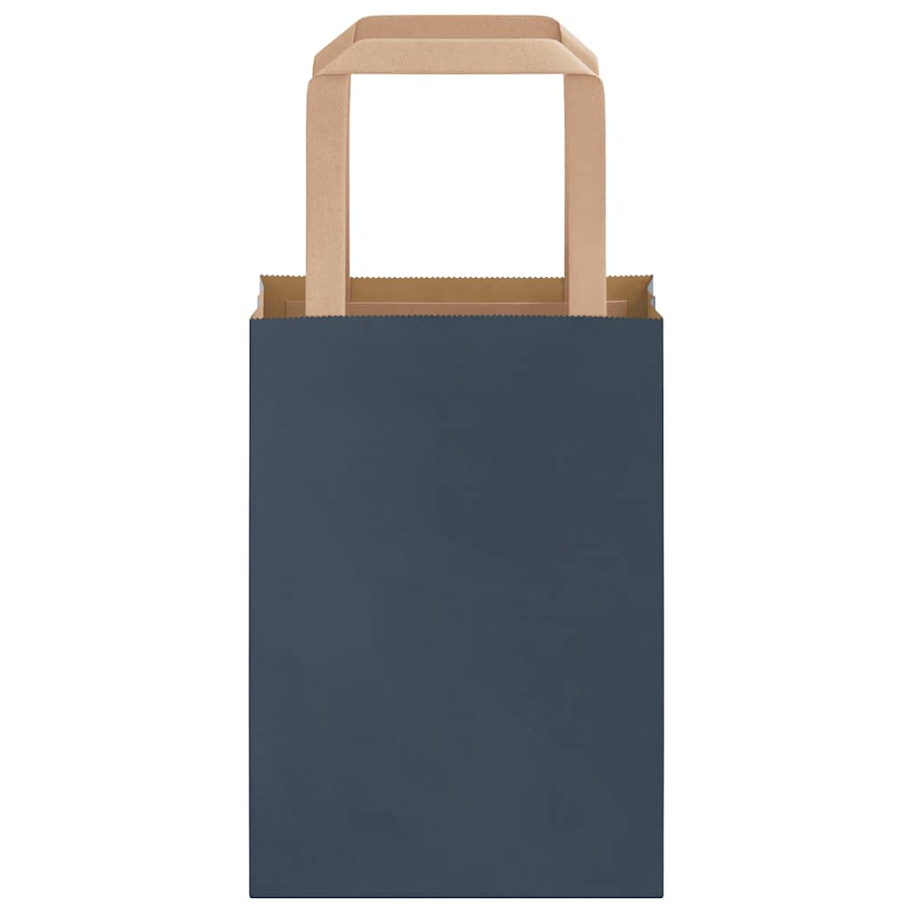 Sacchetti di Carta 50 pz con Manici Blu 15x8x21 cm