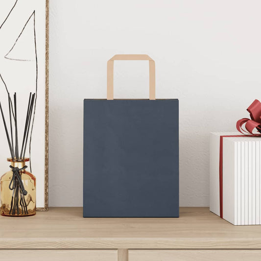 Sacchetti di Carta 50 pz con Manici Blu 18x8x22 cm