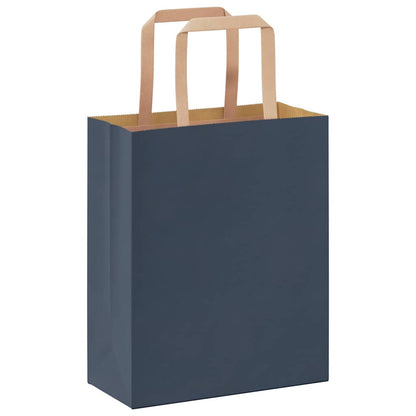 Sacchetti di Carta 50 pz con Manici Blu 18x8x22 cm