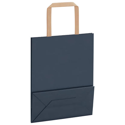 Sacchetti di Carta 50 pz con Manici Blu 18x8x22 cm