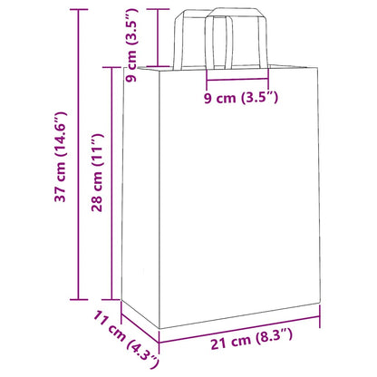 Sacchetti di Carta 50 pz con Manici Blu 21x11x28 cm