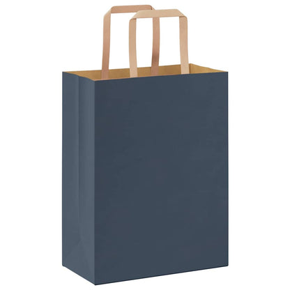 Sacchetti di Carta 50 pz con Manici Blu 21x11x28 cm