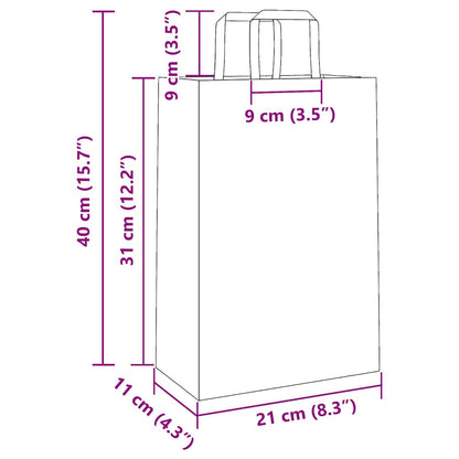 Sacchetti di Carta 50 pz con Manici Blu 21x11x31 cm