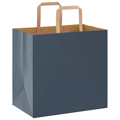 Sacchetti di Carta 50 pz con Manici Blu 26x17x25 cm