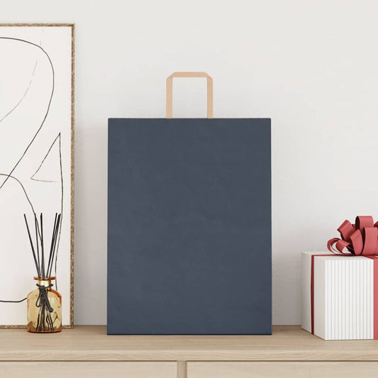 Sacchetti di Carta 50 pz con Manici Blu 32x12x42 cm