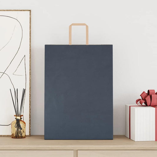 Sacchetti di Carta 50 pz con Manici Blu 32x17x44 cm