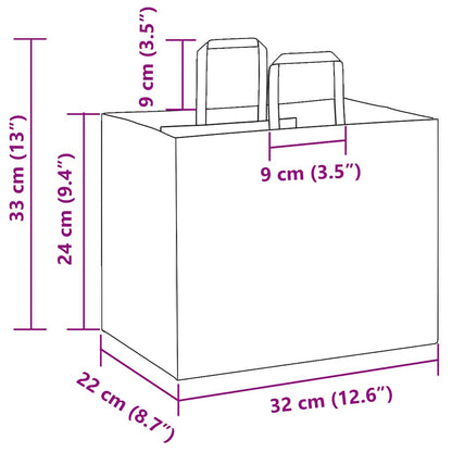 Sacchetti di Carta 50 pz con Manici Blu 32x22x24 cm